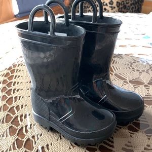 Black rubber boots